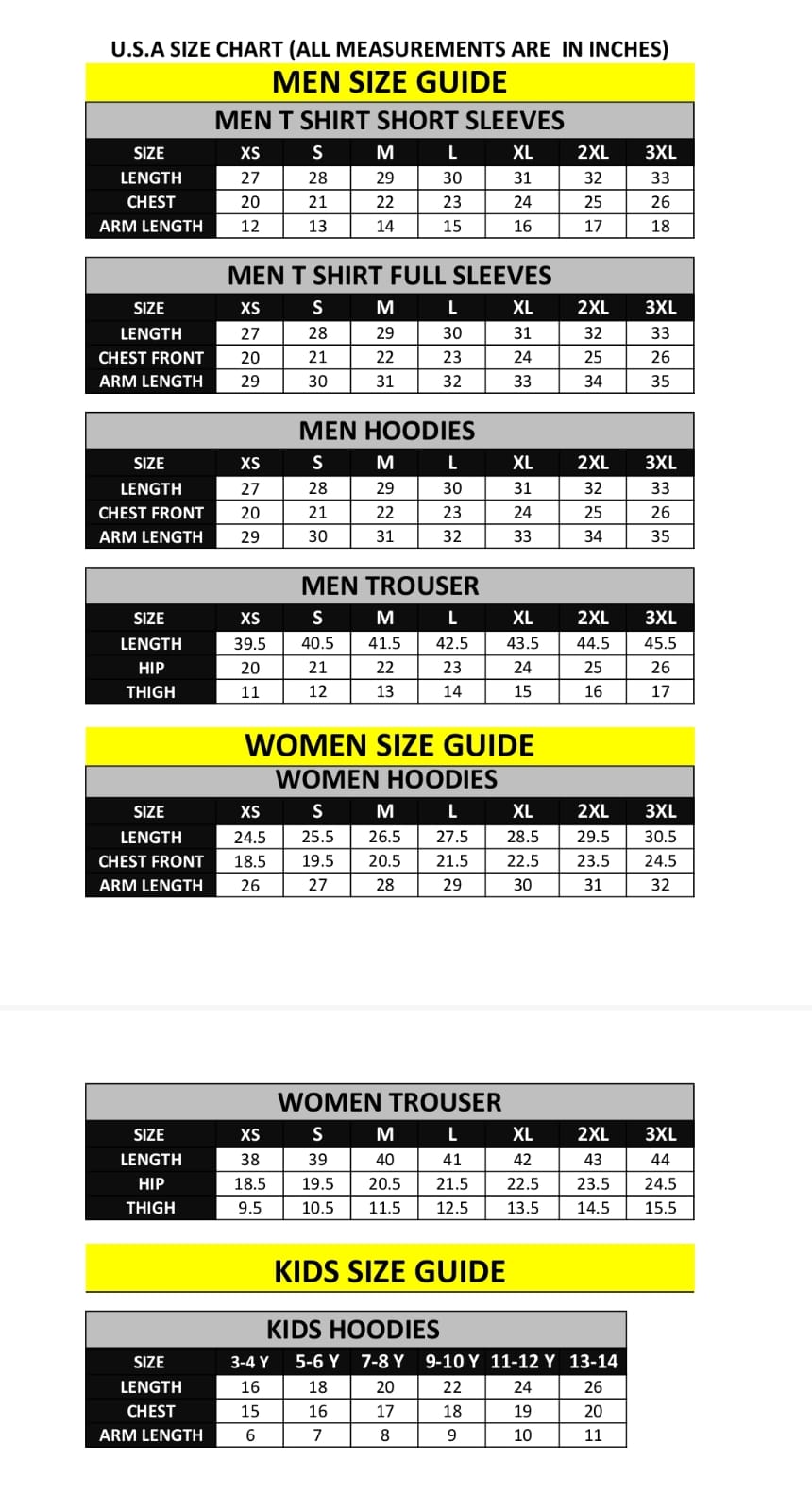 Size Chart